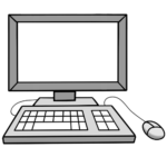 Grafik: Bildschirm, Tastatur und Maus