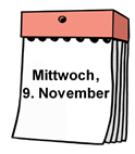 Grafik: Kalenderblatt: Mittwoch, 9. November