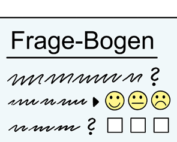 Grafik: Frage-Bogen mit smileys